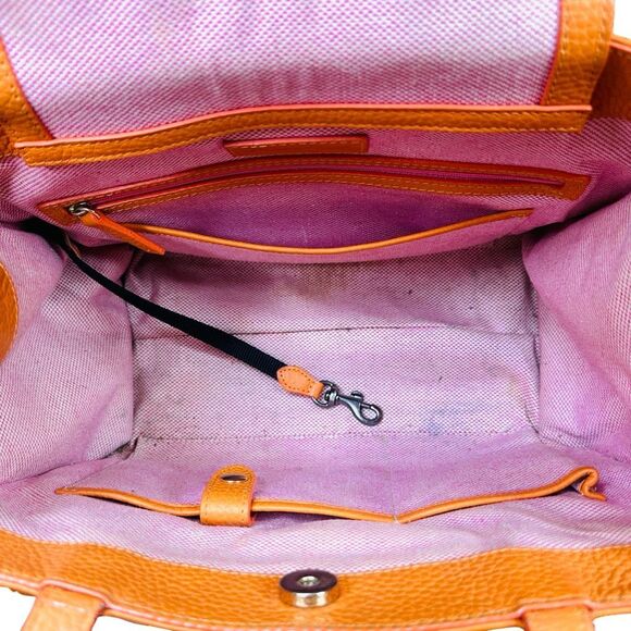 Vintage Dooney & Bourke Janine Pebbled Leather Satchel Bag 11.5” x 8.5” x 4.25” - Picture 4 of 15
